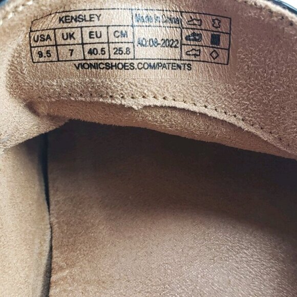 Vionic Kensley Patent Leather Flat Women 9.5 Black Slip On Platform Comfort Shoe - Picture 11 of 11